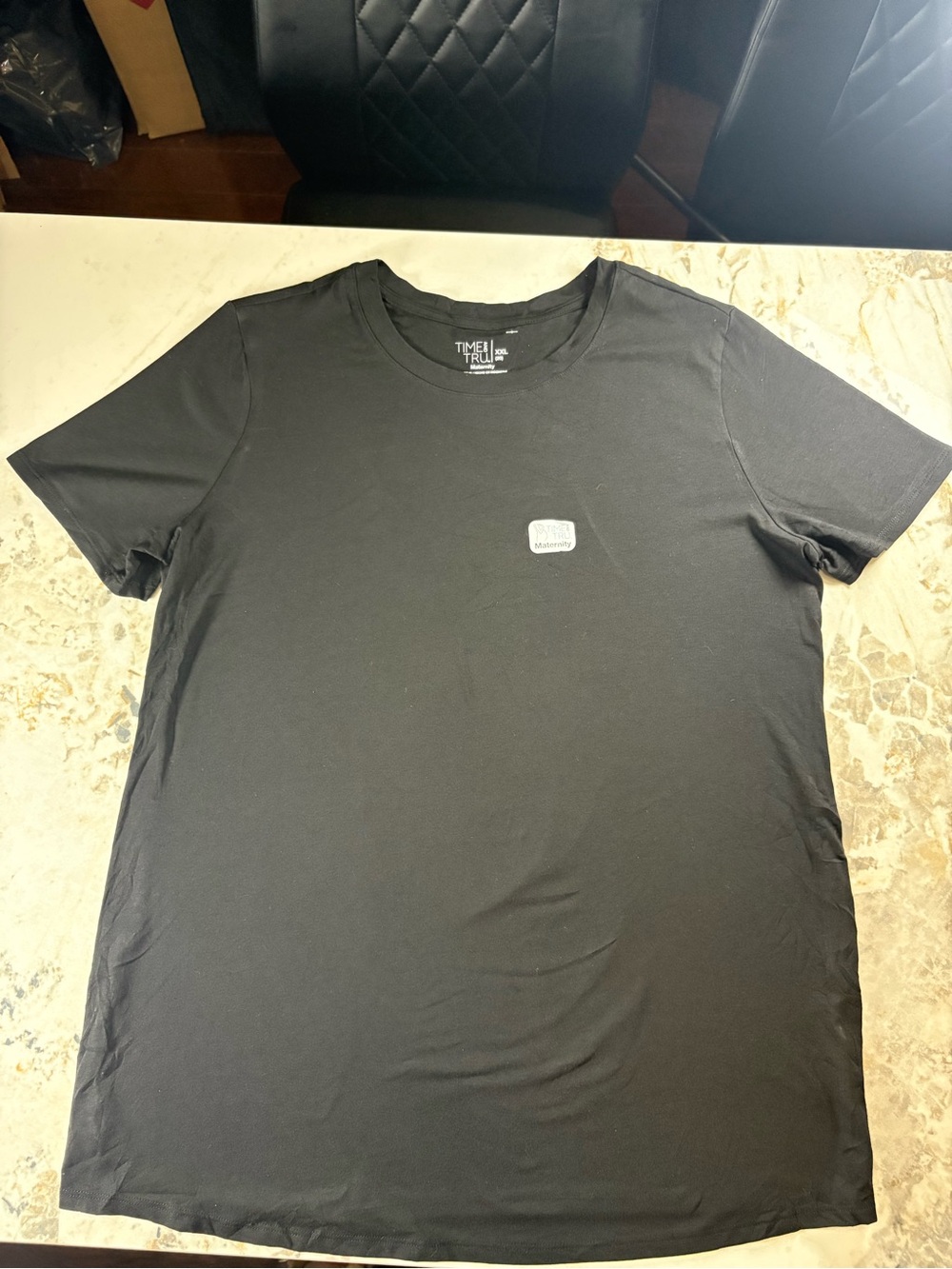Time & Tru Black Maternity Short Sleeve Tee Shirt Size XXL (20)